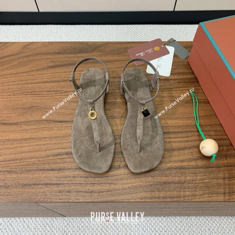 Loro Piana Mindil Infra Sandal in Suede LP062326 Grey 2025 (HH-25062326)