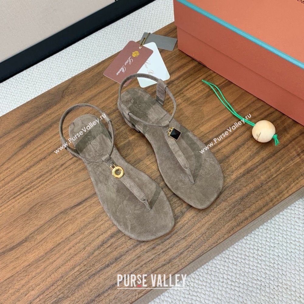 Loro Piana Mindil Infra Sandal in Suede LP062326 Grey 2025 (HH-25062326)
