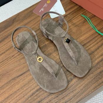 Loro Piana Mindil Infra Sandal in Suede LP062326 Grey 2025 (HH-25062326)