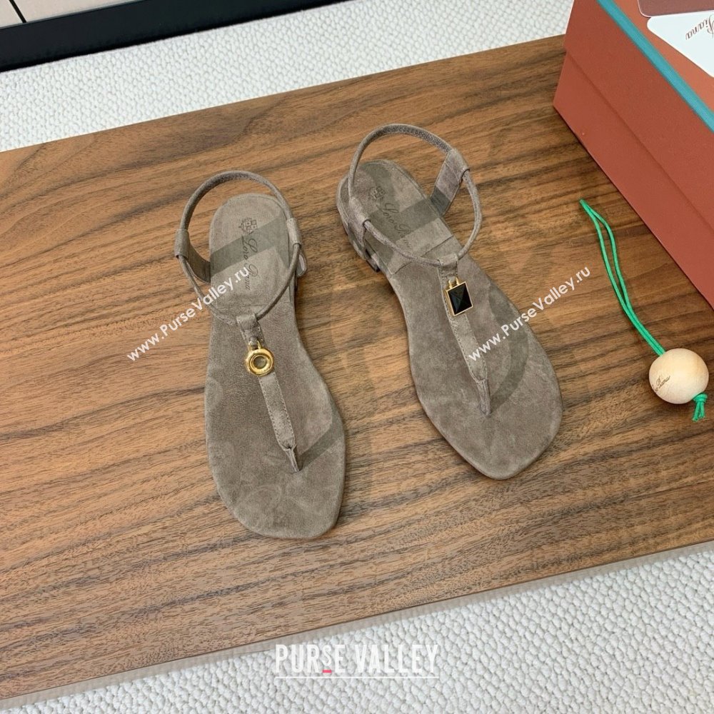 Loro Piana Mindil Infra Sandal in Suede LP062326 Grey 2025 (HH-25062326)