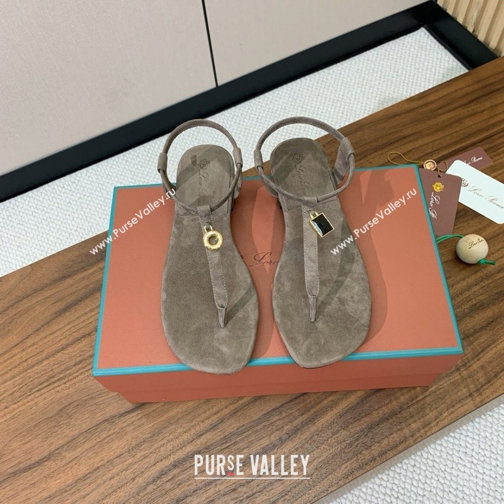 Loro Piana Mindil Infra Sandal in Suede LP062326 Grey 2025 (HH-25062326)