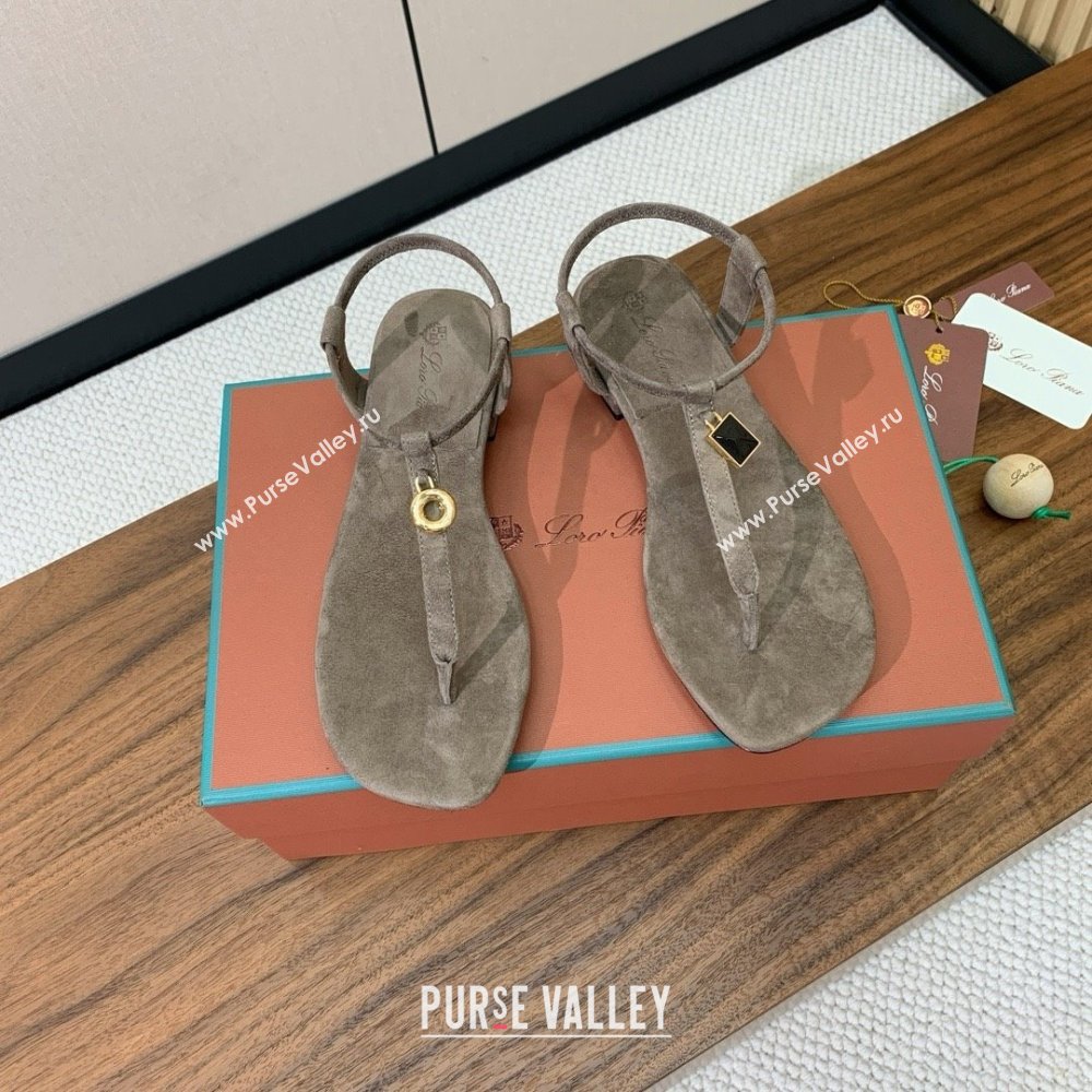 Loro Piana Mindil Infra Sandal in Suede LP062326 Grey 2025 (HH-25062326)