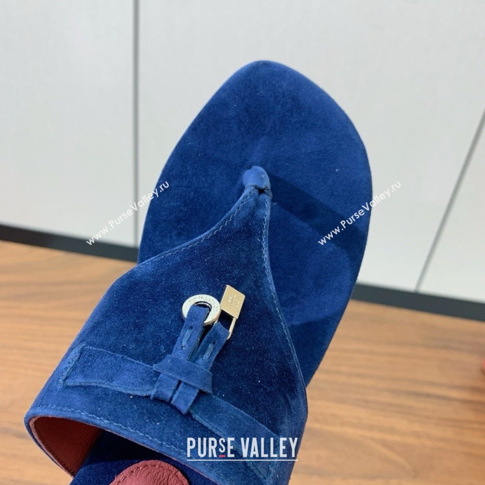 Loro Piana Flip-flops Sandal in Suede LP62332 Blue 2025 (HH-25062332)