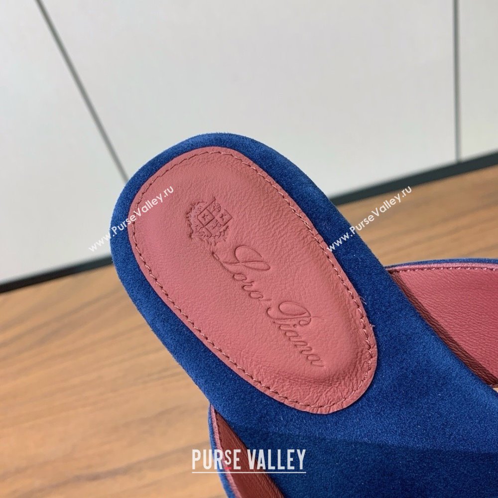 Loro Piana Flip-flops Sandal in Suede LP62332 Blue 2025 (HH-25062332)