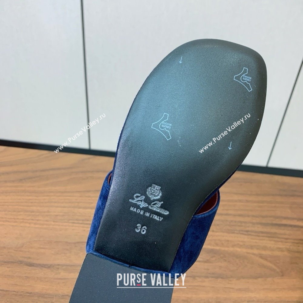 Loro Piana Flip-flops Sandal in Suede LP62332 Blue 2025 (HH-25062332)