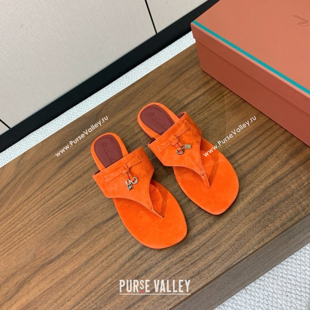 Loro Piana Flip-flops Sandal in Suede LP62333 Orange 2025 (HH-25062333)