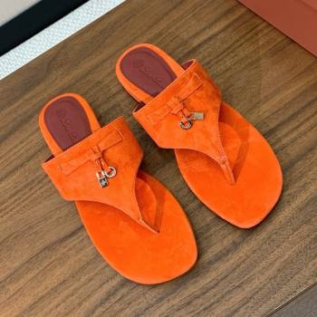 Loro Piana Flip-flops Sandal in Suede LP62333 Orange 2025 (HH-25062333)