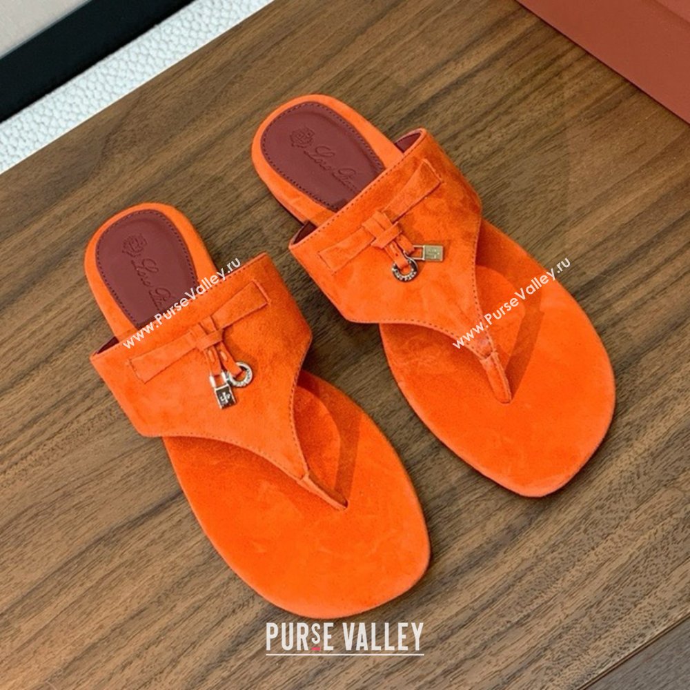 Loro Piana Flip-flops Sandal in Suede LP62333 Orange 2025 (HH-25062333)