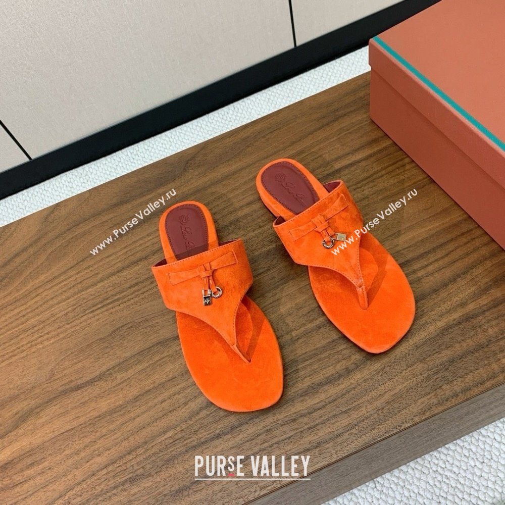 Loro Piana Flip-flops Sandal in Suede LP62333 Orange 2025 (HH-25062333)
