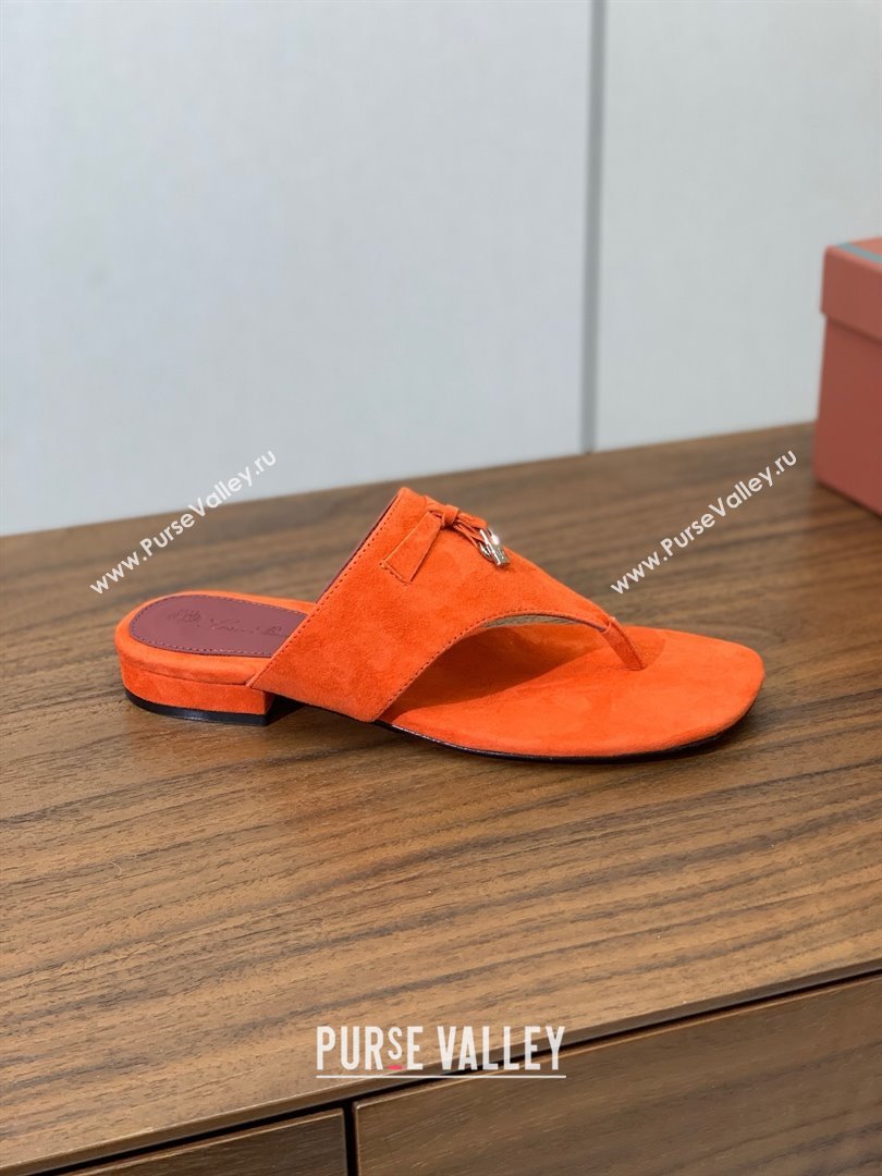 Loro Piana Flip-flops Sandal in Suede LP62333 Orange 2025 (HH-25062333)