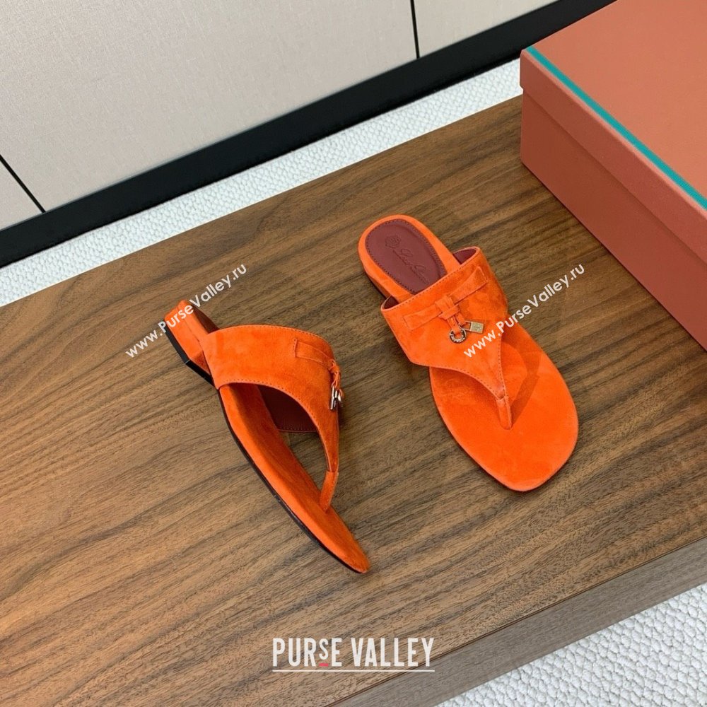 Loro Piana Flip-flops Sandal in Suede LP62333 Orange 2025 (HH-25062333)