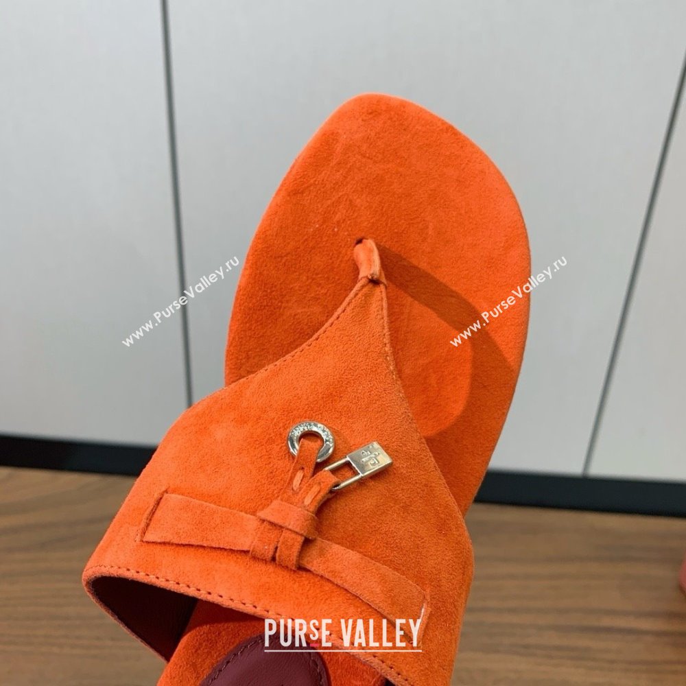 Loro Piana Flip-flops Sandal in Suede LP62333 Orange 2025 (HH-25062333)