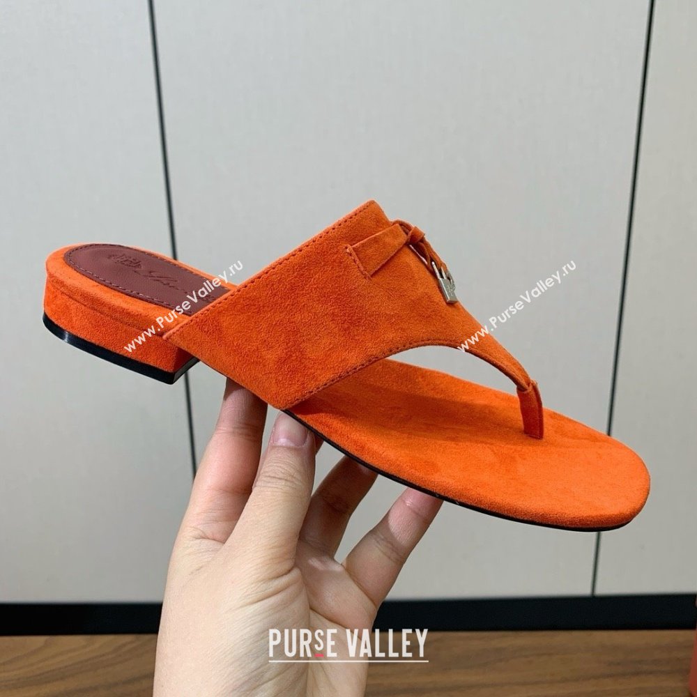 Loro Piana Flip-flops Sandal in Suede LP62333 Orange 2025 (HH-25062333)
