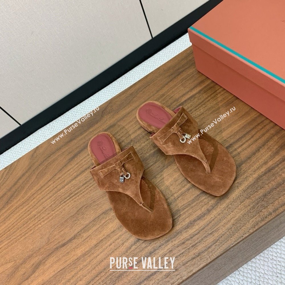 Loro Piana Flip-flops Sandal in Suede LP62334 Brown 2025 (HH-25062334)