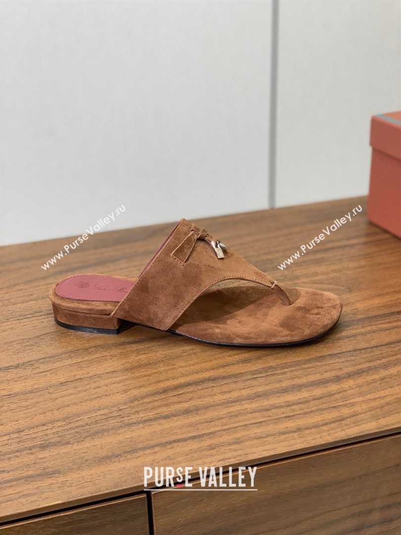 Loro Piana Flip-flops Sandal in Suede LP62334 Brown 2025 (HH-25062334)
