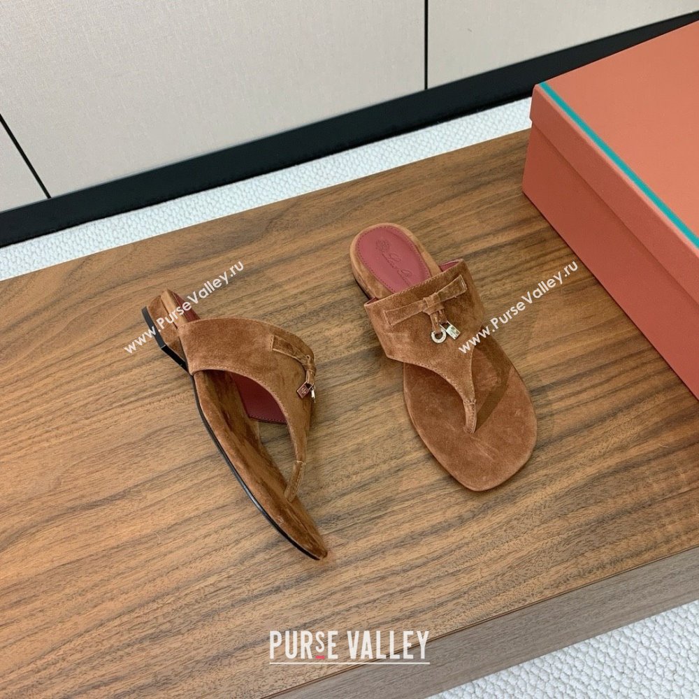 Loro Piana Flip-flops Sandal in Suede LP62334 Brown 2025 (HH-25062334)