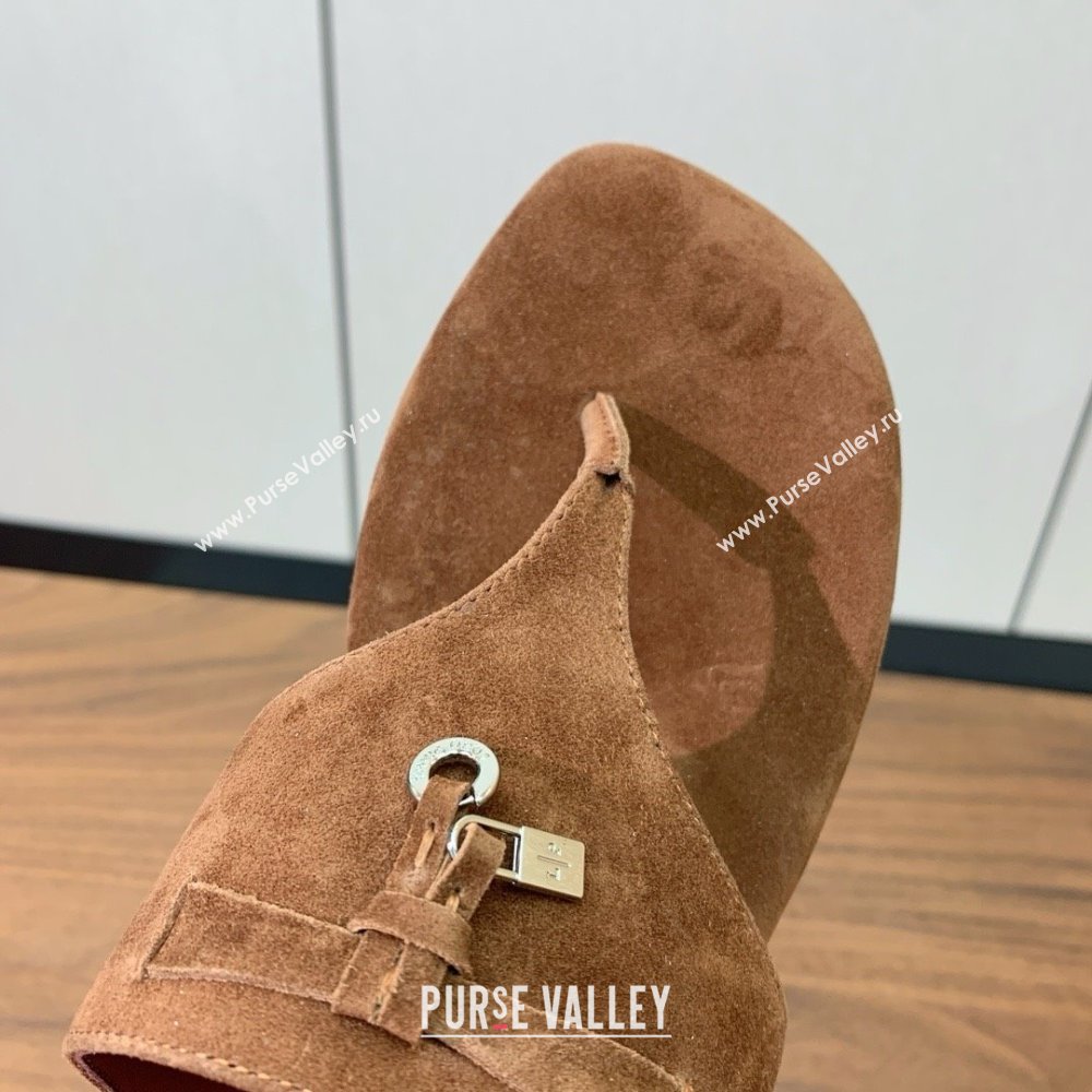 Loro Piana Flip-flops Sandal in Suede LP62334 Brown 2025 (HH-25062334)