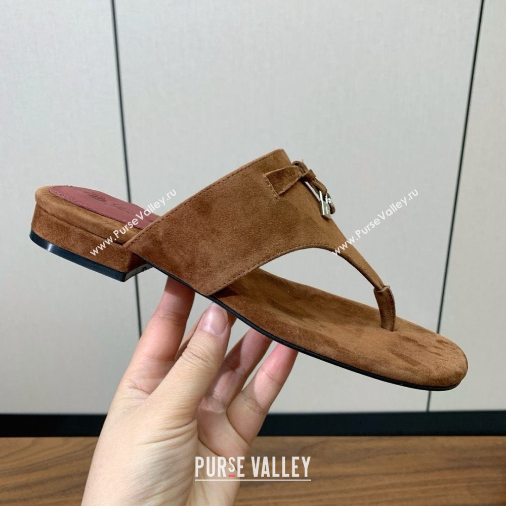 Loro Piana Flip-flops Sandal in Suede LP62334 Brown 2025 (HH-25062334)