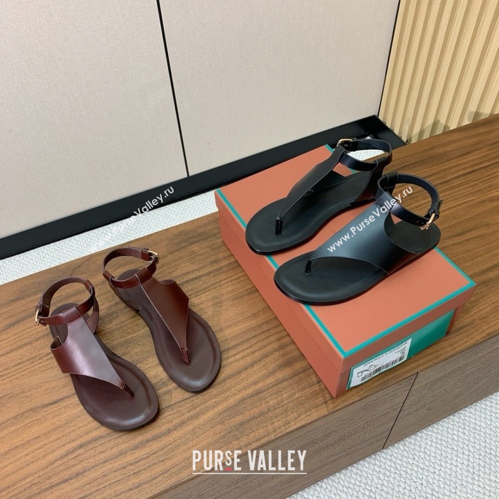 Loro Piana Flip-flops Sandal in Calfskin LP62336 Black 2025 (HH-25062336)