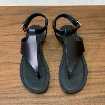 Loro Piana Flip-flops Sandal in Calfskin LP62336 Black 2025 (HH-25062336)