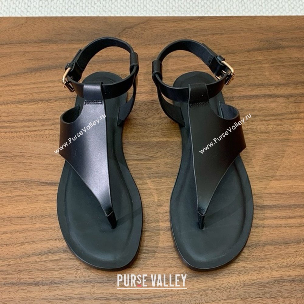 Loro Piana Flip-flops Sandal in Calfskin LP62336 Black 2025 (HH-25062336)