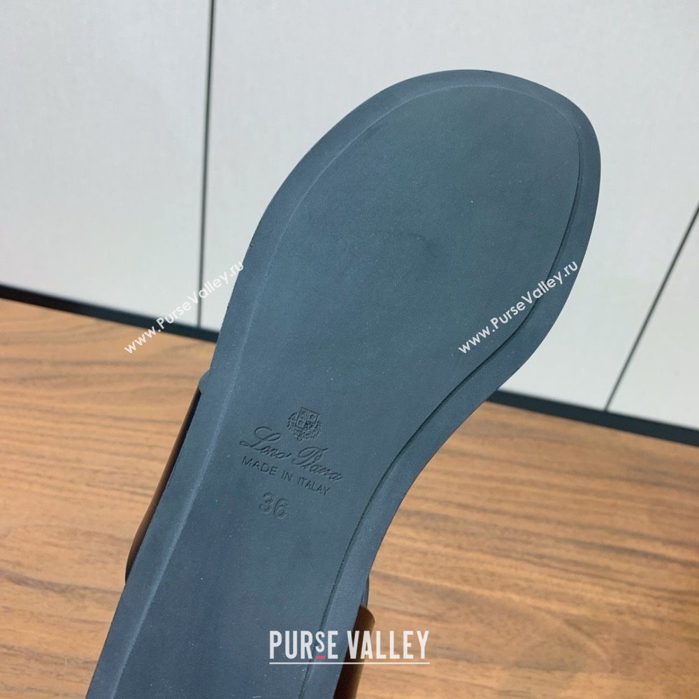 Loro Piana Flip-flops Sandal in Calfskin LP62336 Black 2025 (HH-25062336)