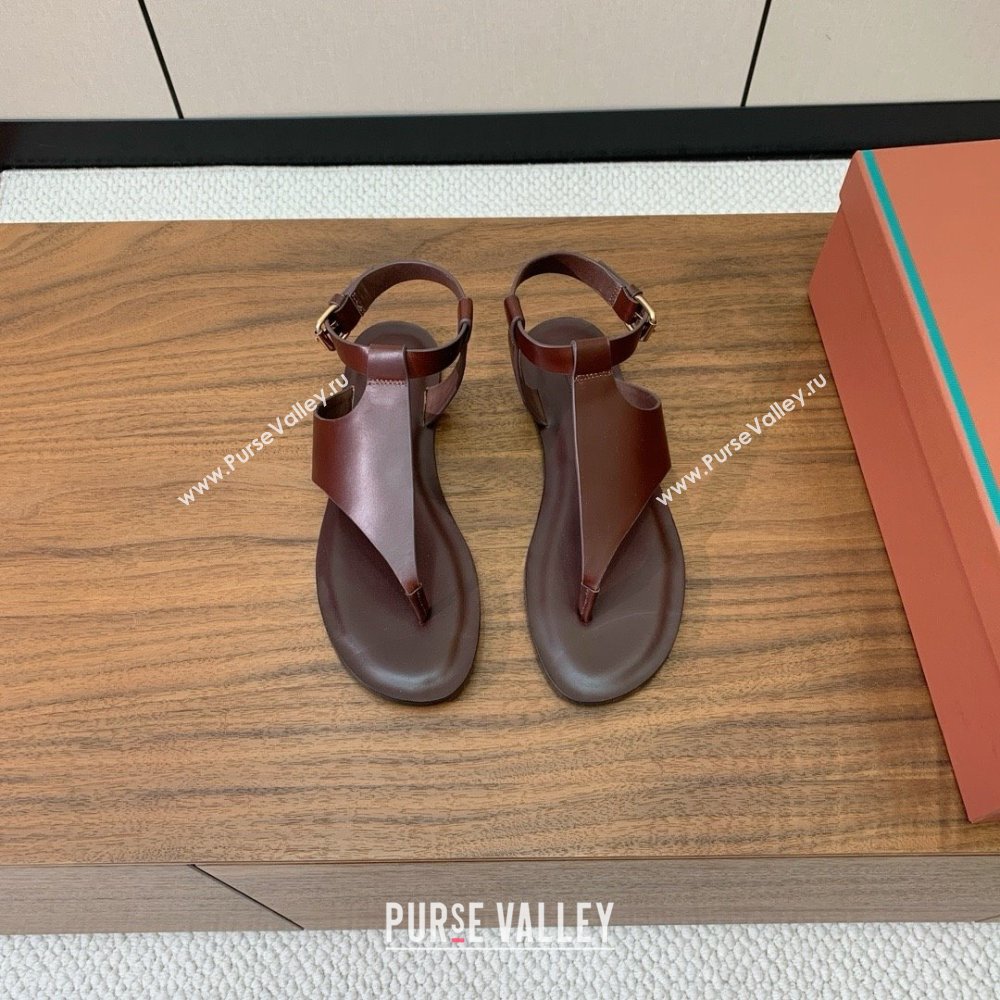 Loro Piana Flip-flops Sandal in Calfskin LP62337 Brown 2025 (HH25062337)