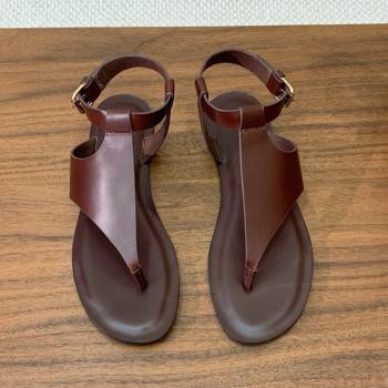 Loro Piana Flip-flops Sandal in Calfskin LP62337 Brown 2025 (HH25062337)
