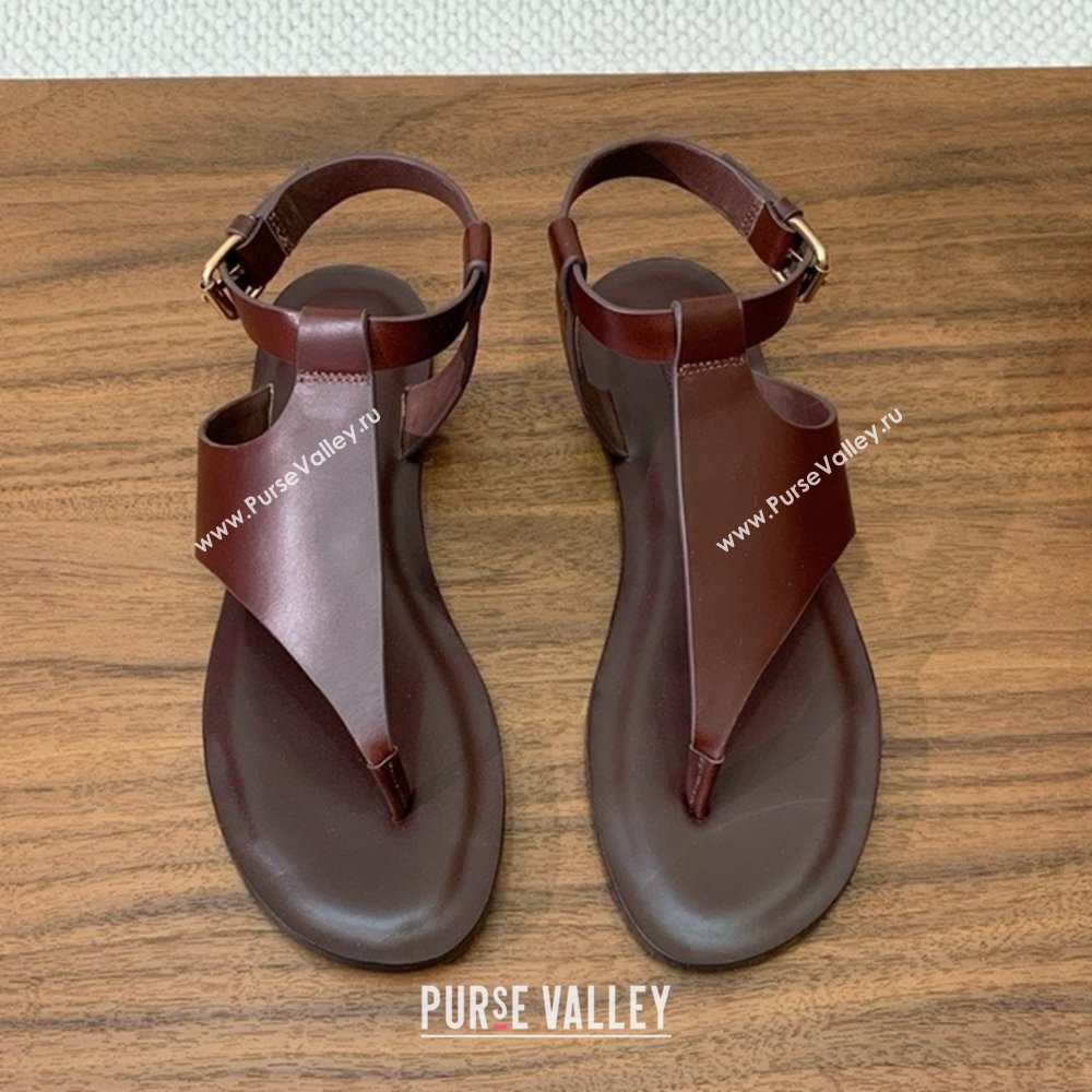 Loro Piana Flip-flops Sandal in Calfskin LP62337 Brown 2025 (HH25062337)