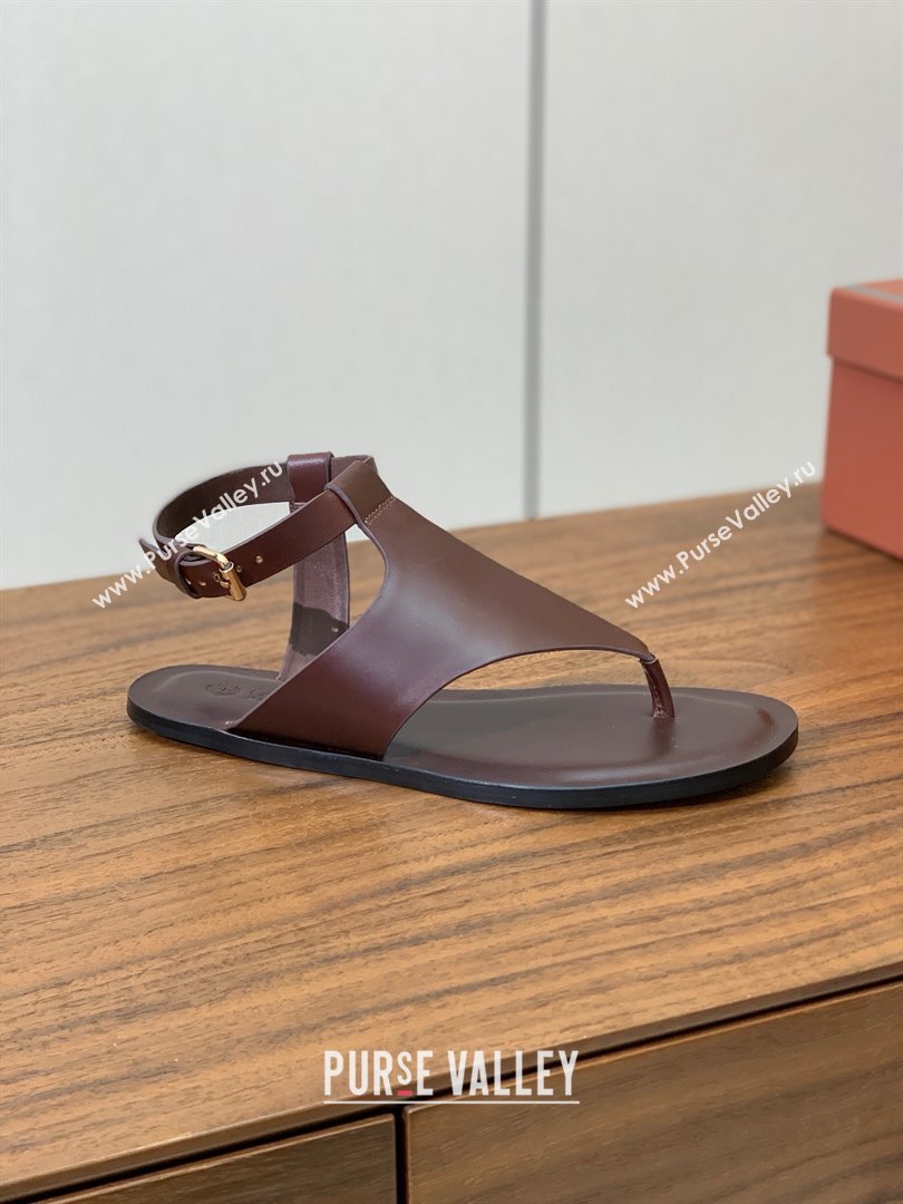 Loro Piana Flip-flops Sandal in Calfskin LP62337 Brown 2025 (HH25062337)