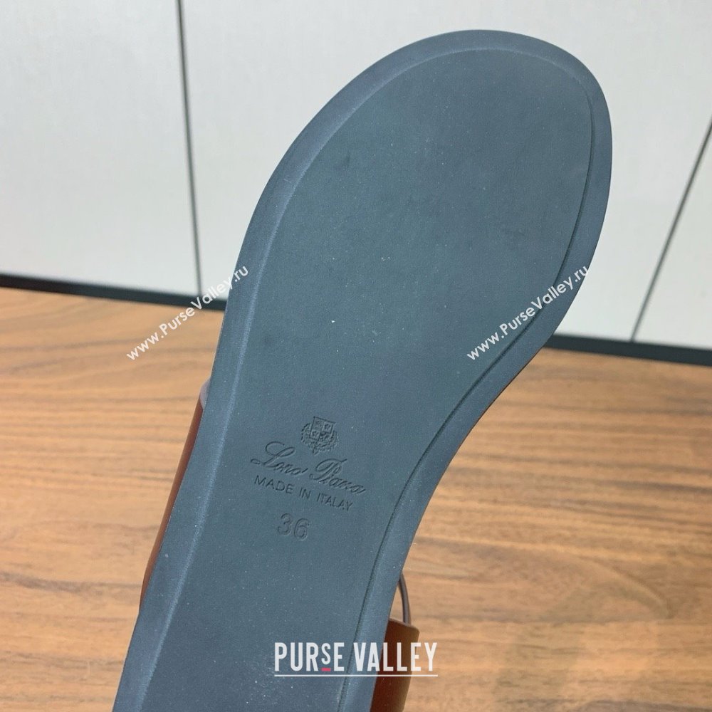 Loro Piana Flip-flops Sandal in Calfskin LP62337 Brown 2025 (HH25062337)