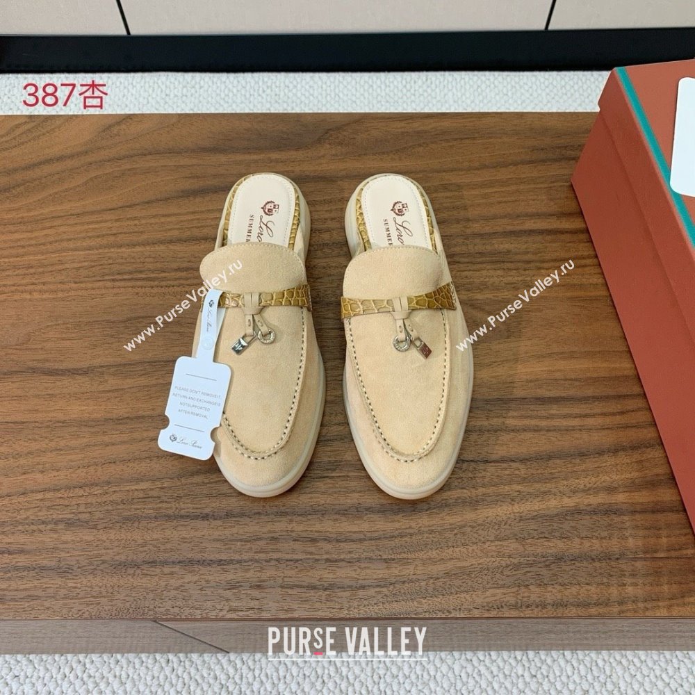 Loro Piana Charms Walk Babouche Loafer in Suede LP061919 Apricot 02 2025 (HH-25061919)