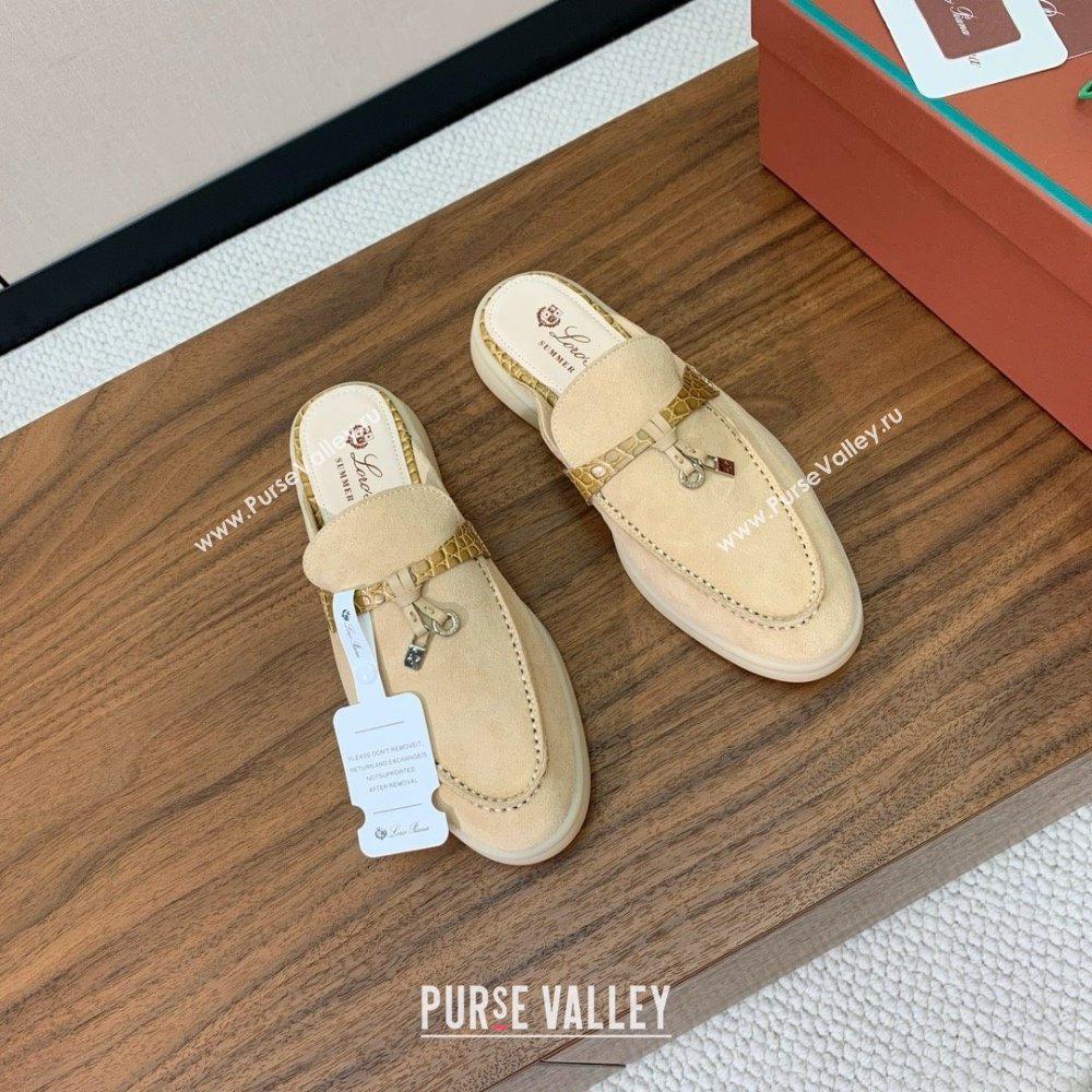Loro Piana Charms Walk Babouche Loafer in Suede LP061919 Apricot 02 2025 (HH-25061919)
