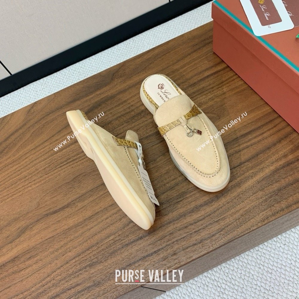 Loro Piana Charms Walk Babouche Loafer in Suede LP061919 Apricot 02 2025 (HH-25061919)