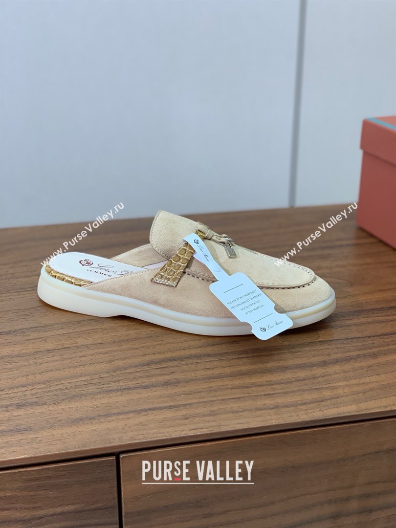 Loro Piana Charms Walk Babouche Loafer in Suede LP061919 Apricot 02 2025 (HH-25061919)