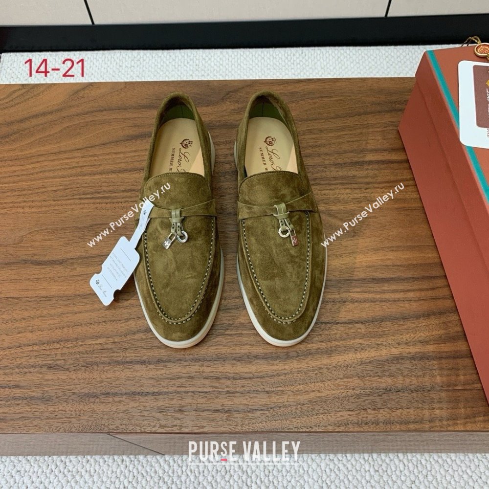 Loro Piana Summer Charms Walk Loafer in Suede LP61822 Green 2025 (HH-25061822)