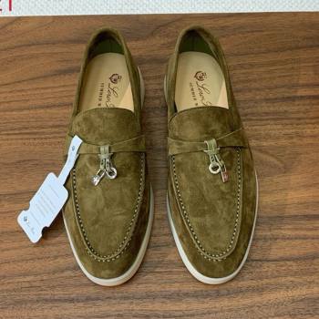 Loro Piana Summer Charms Walk Loafer in Suede LP61822 Green 2025 (HH-25061822)