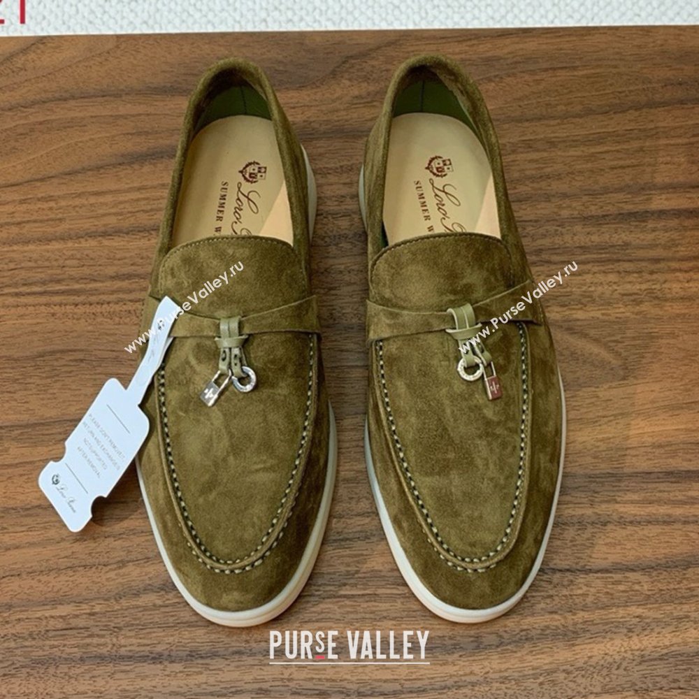Loro Piana Summer Charms Walk Loafer in Suede LP61822 Green 2025 (HH-25061822)