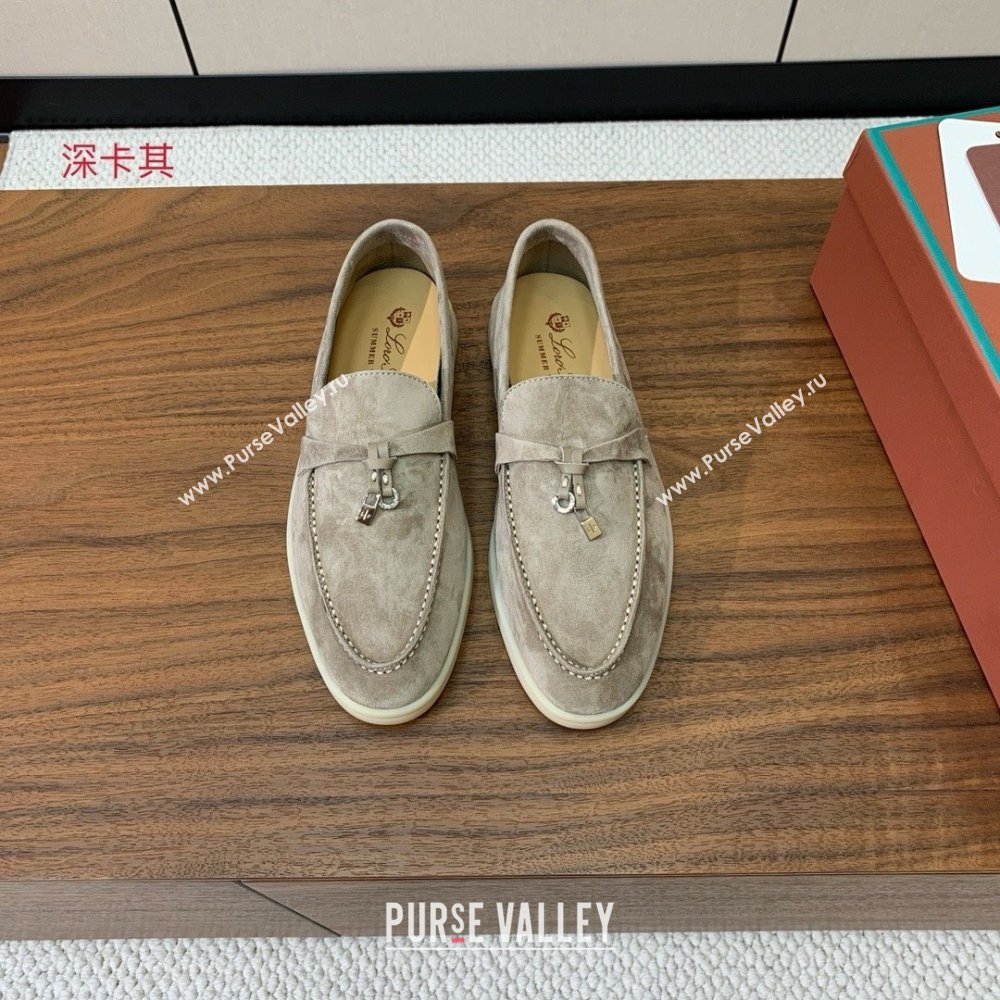 Loro Piana Summer Charms Walk Loafer in Suede LP61820 Dark Khaki 2025 (HH-25061820)