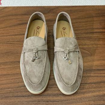 Loro Piana Summer Charms Walk Loafer in Suede LP61820 Dark Khaki 2025 (HH-25061820)