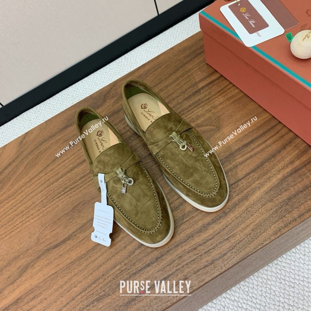 Loro Piana Summer Charms Walk Loafer in Suede LP61822 Green 2025 (HH-25061822)