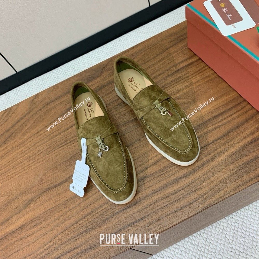 Loro Piana Summer Charms Walk Loafer in Suede LP61822 Green 2025 (HH-25061822)