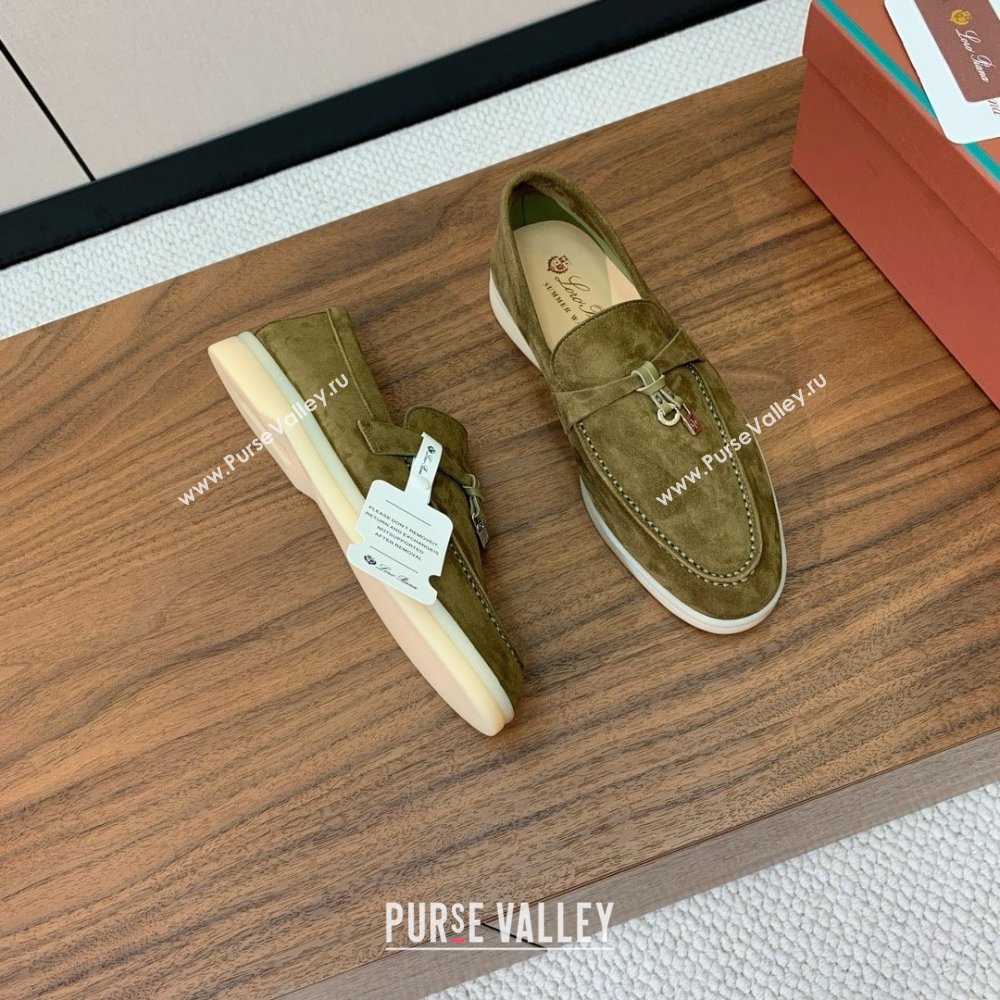 Loro Piana Summer Charms Walk Loafer in Suede LP61822 Green 2025 (HH-25061822)