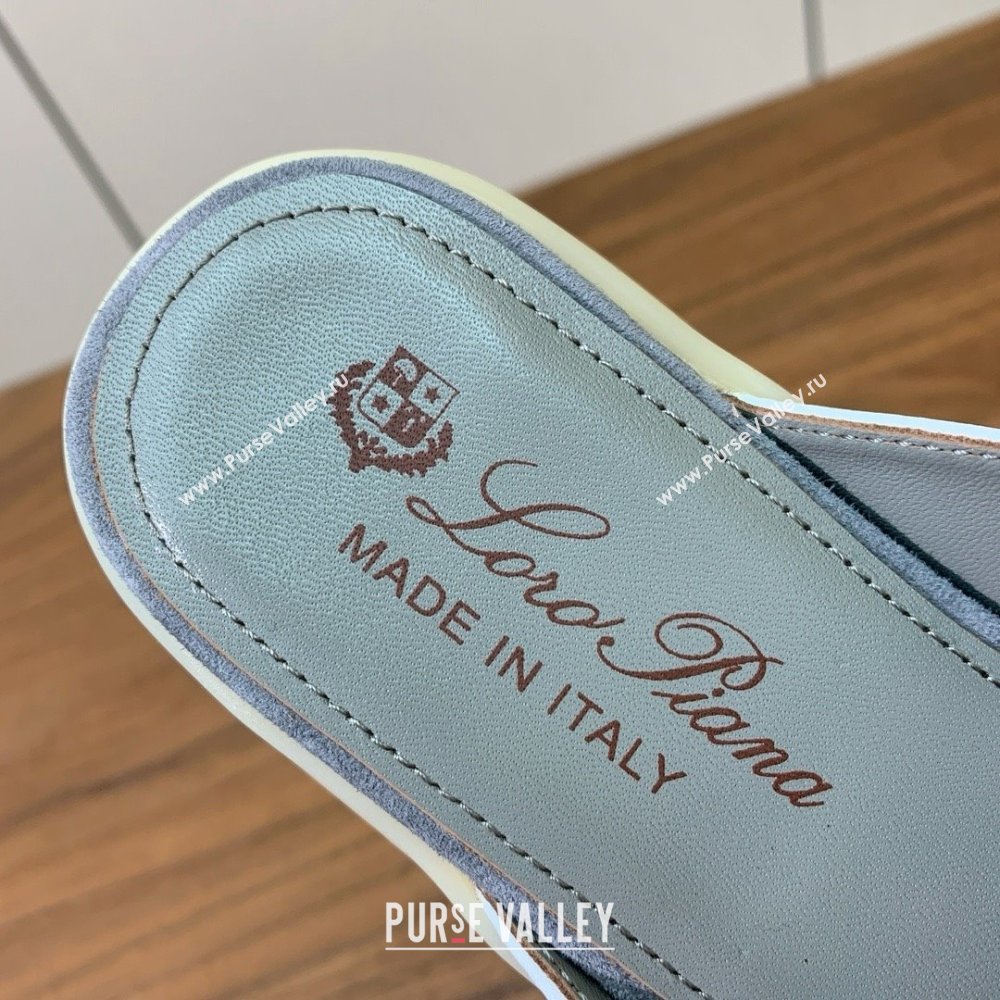 Loro Piana Charms Walk Babouche Loafer in Suede LP061924 Grey/White 2025 (HH-25061924)