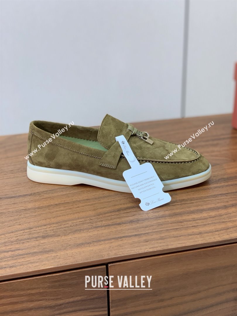 Loro Piana Summer Charms Walk Loafer in Suede LP61822 Green 2025 (HH-25061822)