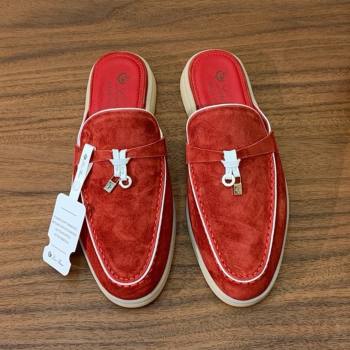 Loro Piana Charms Walk Babouche Loafer in Suede LP061922 Red 2025 (HH-25061922)
