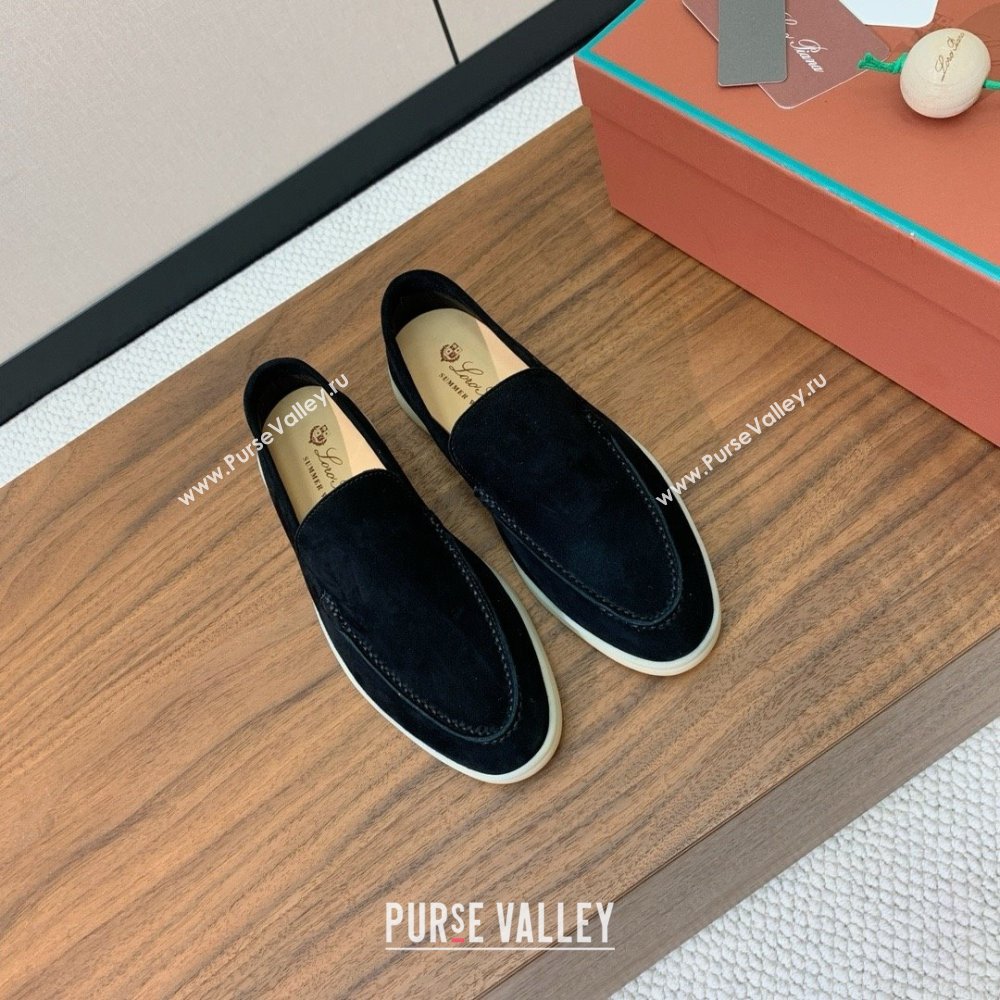 Loro Piana Summer Walk Loafer in Suede LP61829 Black 2025 (HH-25061829)