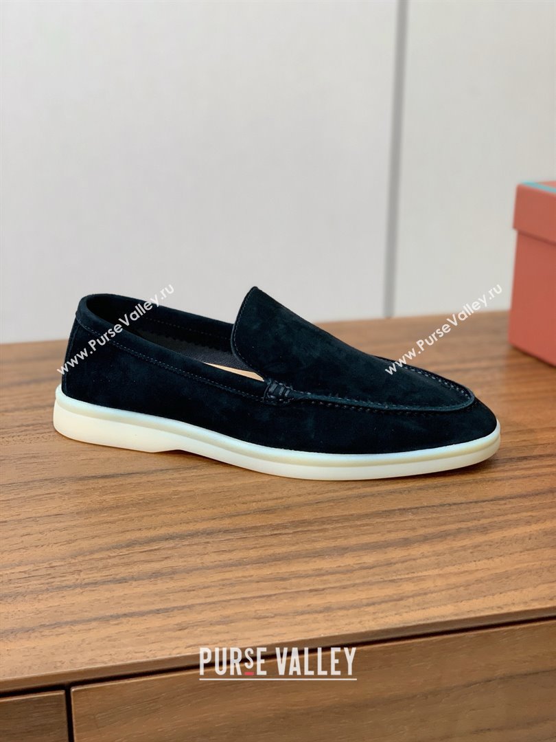 Loro Piana Summer Walk Loafer in Suede LP61829 Black 2025 (HH-25061829)