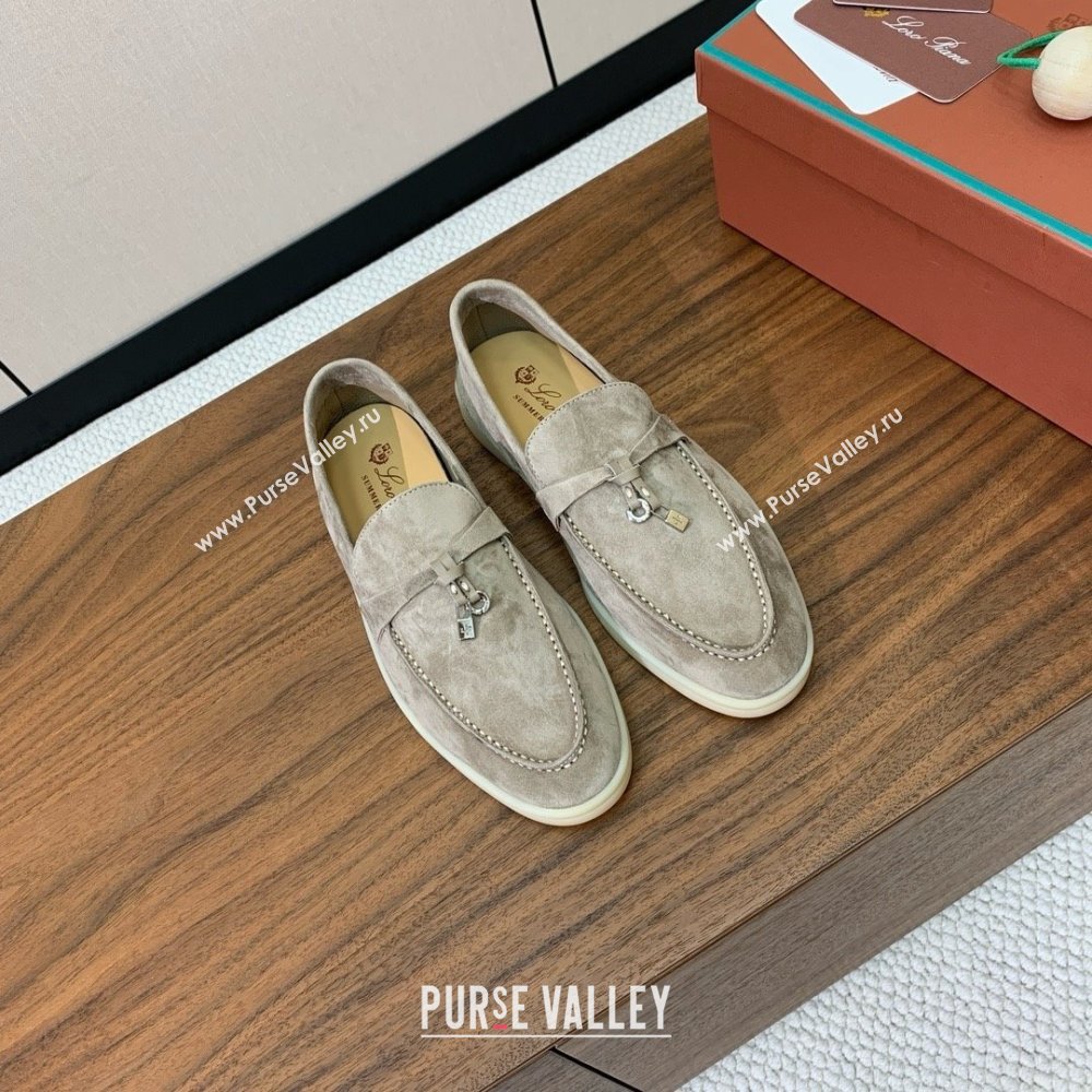 Loro Piana Summer Charms Walk Loafer in Suede LP61820 Dark Khaki 2025 (HH-25061820)