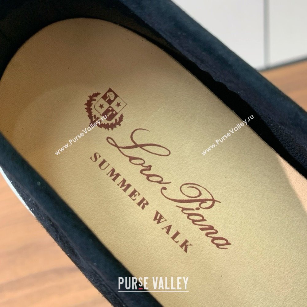 Loro Piana Summer Walk Loafer in Suede LP61829 Black 2025 (HH-25061829)